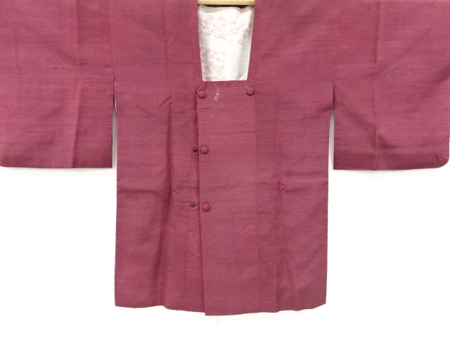 アンティーク　家屋風景模様織り出し手織り紬道行コート